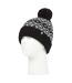 Cozy Patterned Bobble Hat for Women | Cable Knit Beanie with Fleece Lining-3
