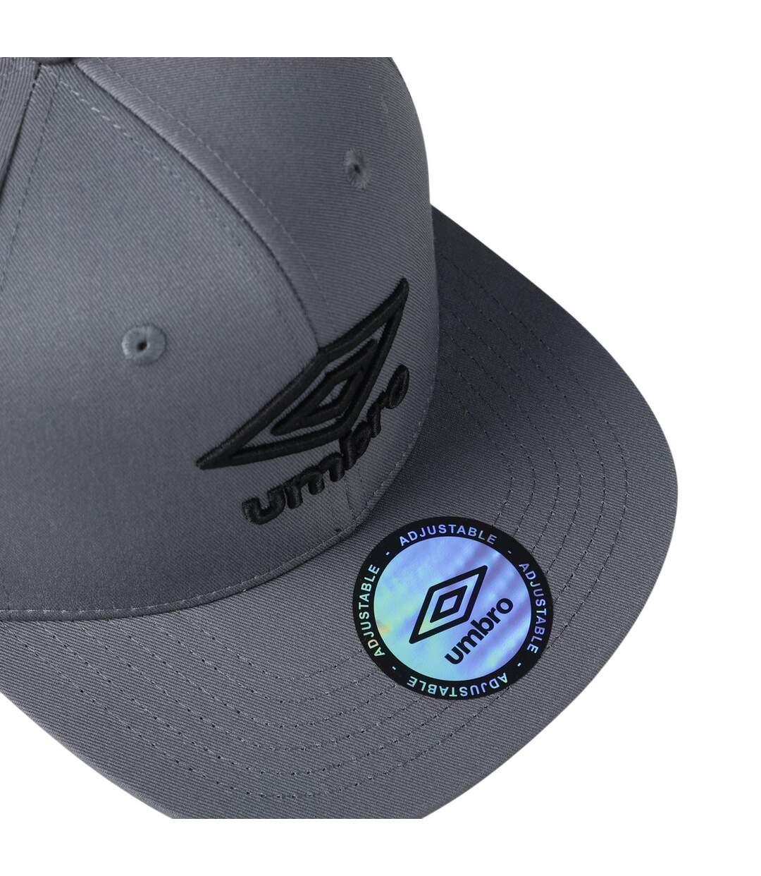 Flat Snapback Baseball Cap Grey Umbro-3