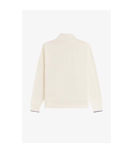 Mens Logo Half Zip Sweatshirt Ecru Fred Perry