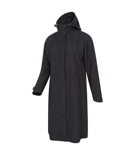 Womens/ladies jade waterproof lightweight long raincoat black Animal