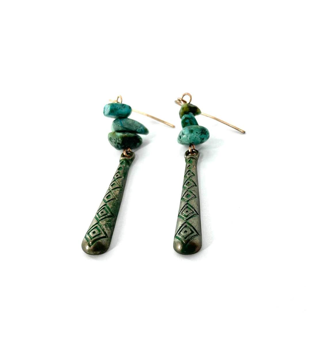 Boucles d'oreille en Turquoise Africaine