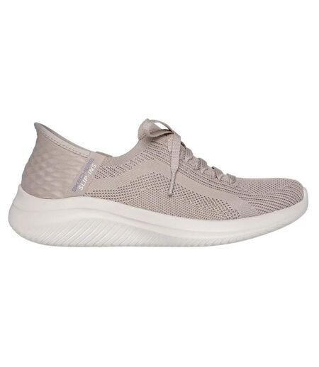 Womens/ladies Ultra Flex 3.0 Brilliant Path Slip-in Trainers Taupe Skechers