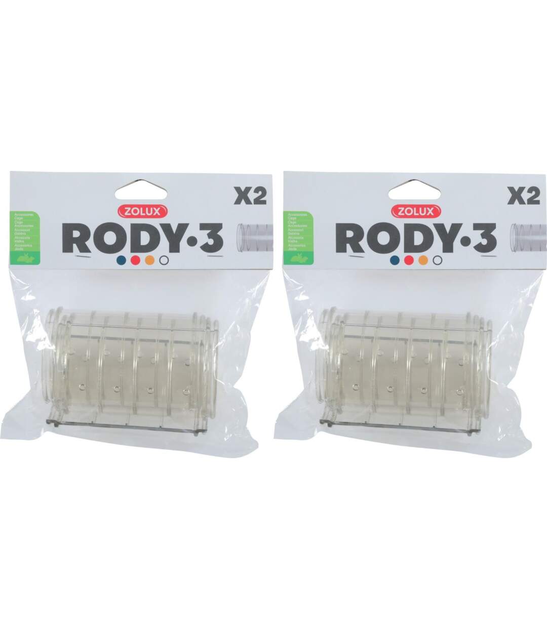 2 tubes droits pour connexion de cages Rody (Lot de 2)