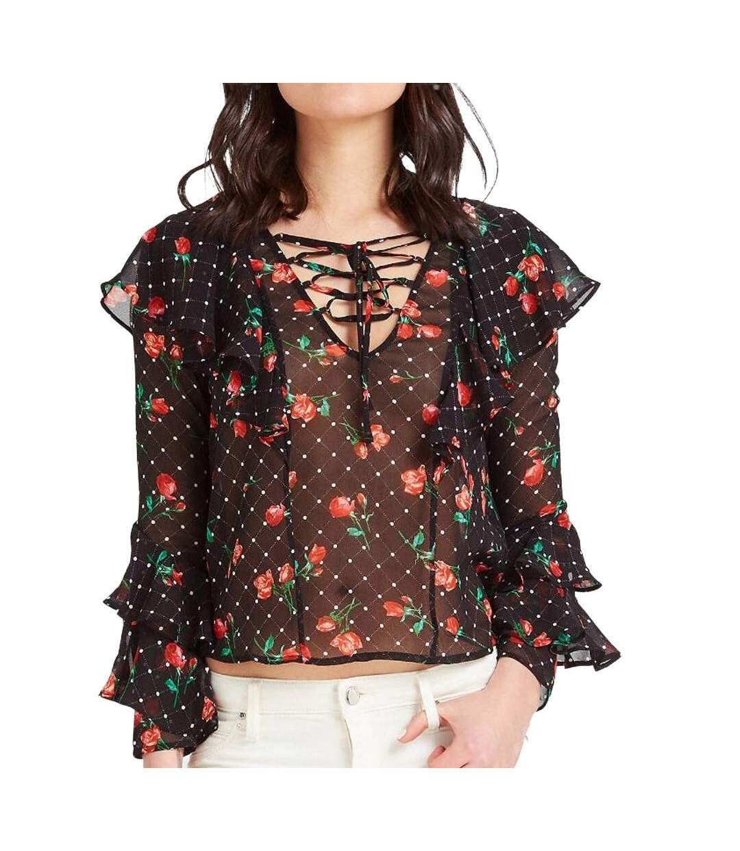 Blouse Noir à fleurs Femme Guess Rose - S-1