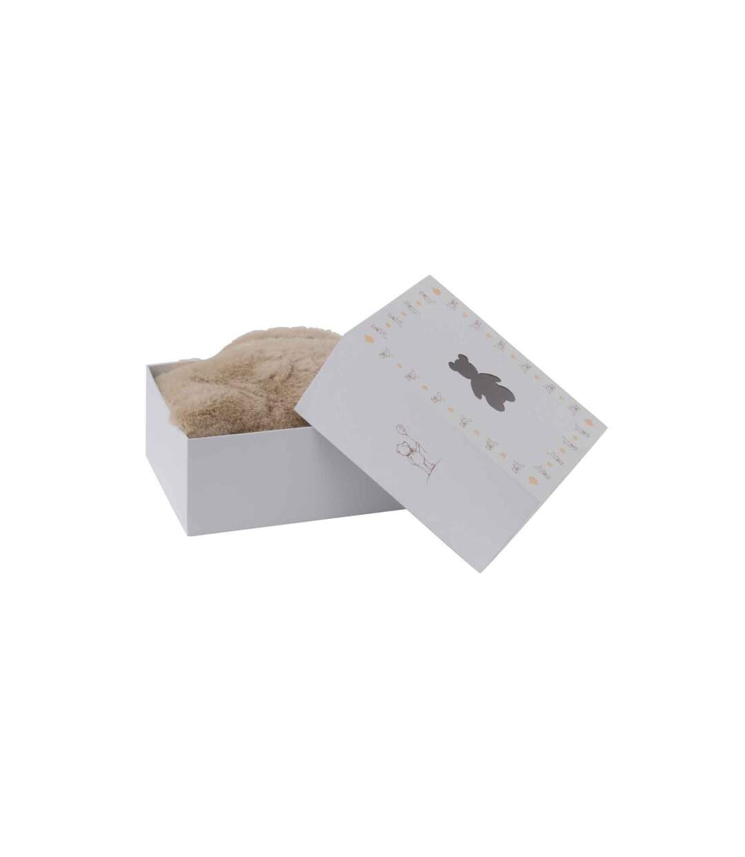 Tapis Déco Enfant Ours 103cm Beige-4