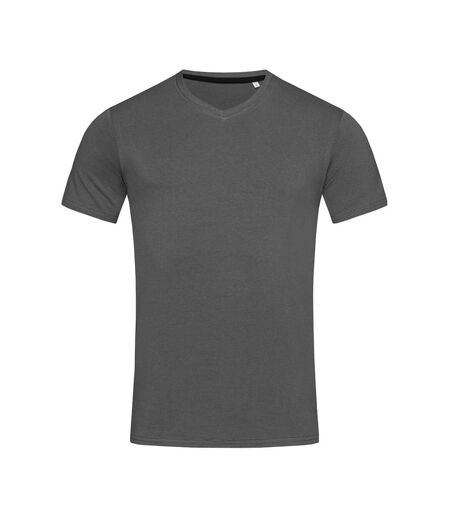 T-shit Col V Homme Gris Ardoise Stedman