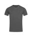 T-shit Col V Homme Gris Ardoise Stedman-2