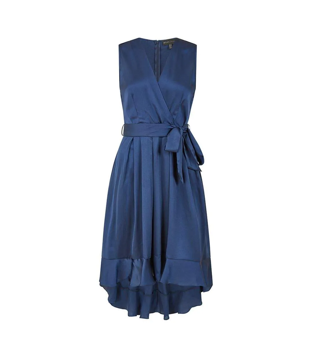 Robe Portefeuille Sans Manches Femme Bleu Marine Mela London-2