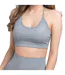 Womens/ladies Ribbed Sports Bra Grey SikSilk-2