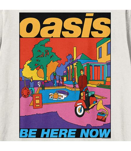 Unisex adult be here now oasis t-shirt vintage white Amplified