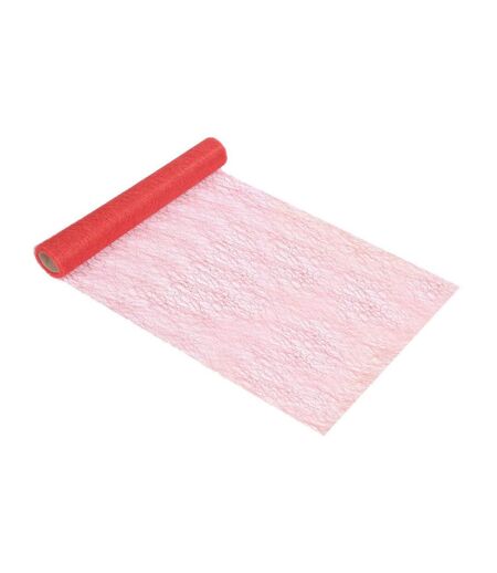 Chemin de Table Jetable Effet Maille 30cmx5m Rouge