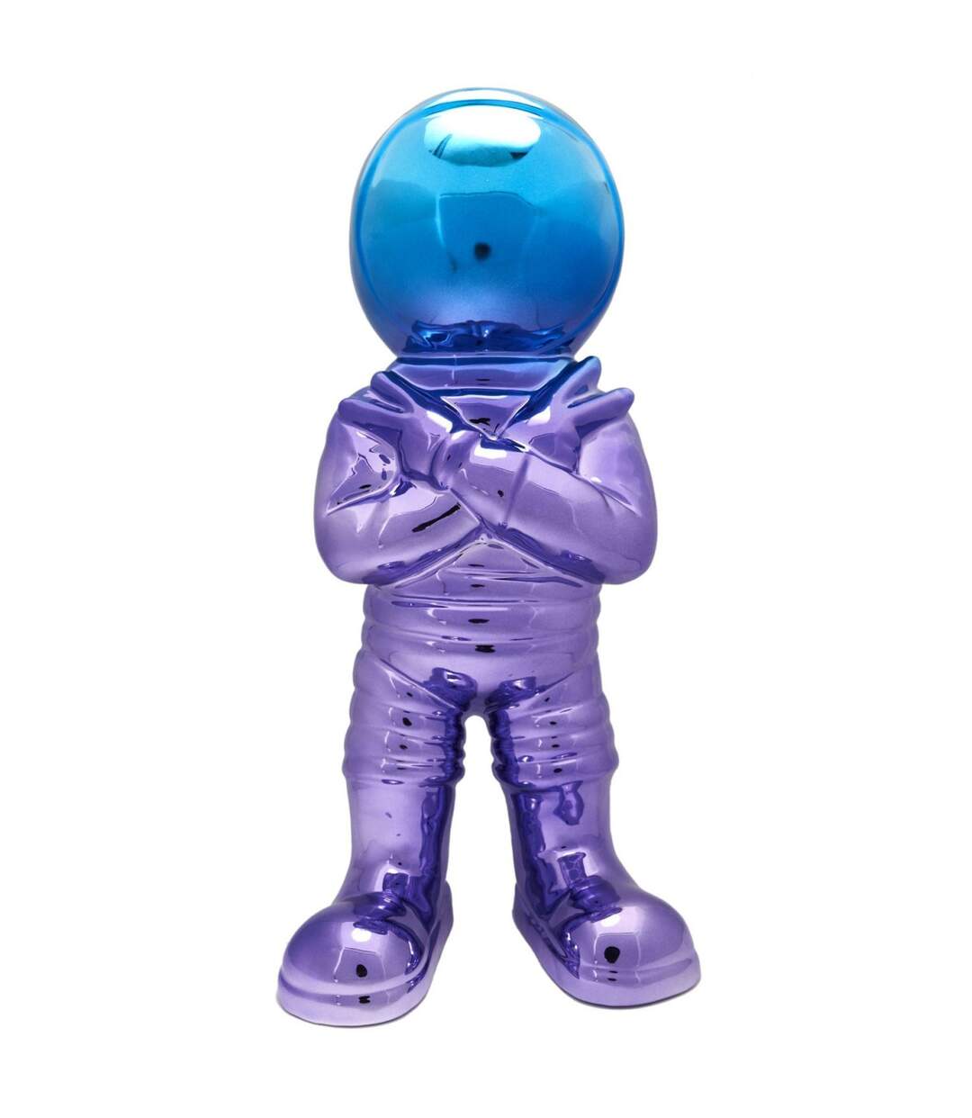 Statuette Astronaute Electroplate 33cm Multicolore-2