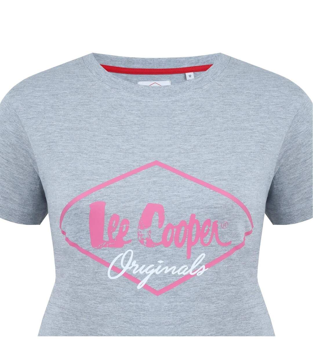 T-shirt Motif/style Logo Diamant Femme Gris Chiné Lee Cooper-3