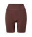 Womens/ladies Kendal Seamless Slim Cycling Shorts Chocolate 4th & Reckless-1