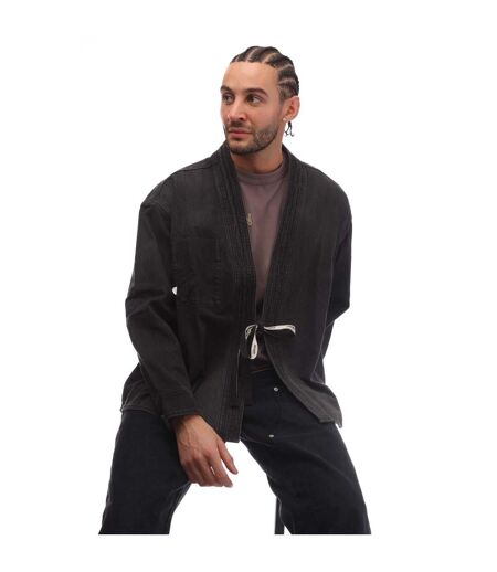 Unisex adult kimono denim shirt black Ambush