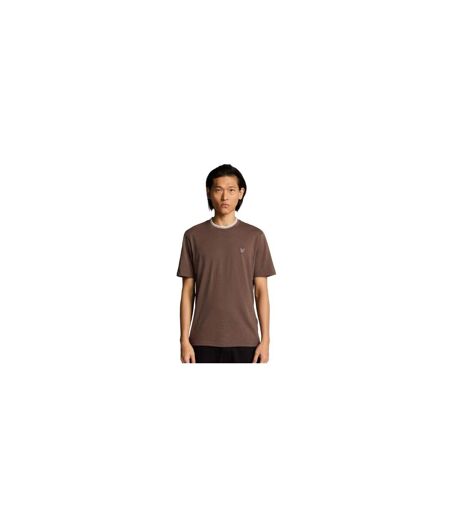 T-shirt Motif/style Rayure Contrastée Sur Bord Superfine Homme Violet Lyle & Scott
