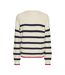 Pull écru/marine femme pieces mock neck knit-1