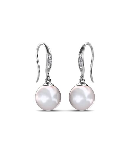 Boucles d'oreilles Pearl Hook, Perle d'Autriche, Cristal d'Autriche