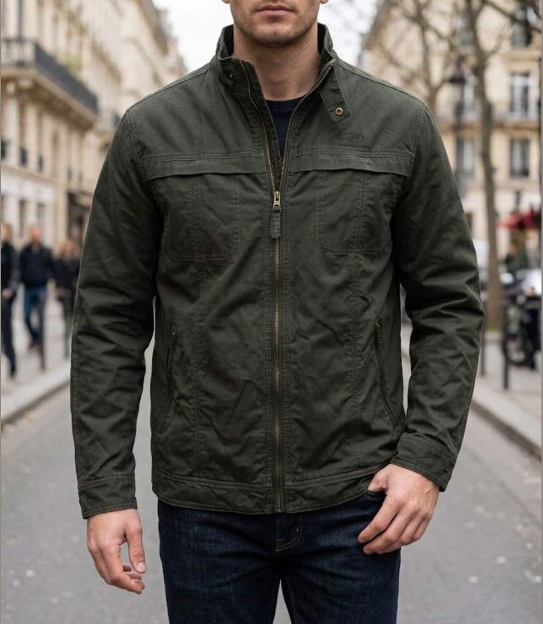 WINCHESTER WE1294K — Blouson zippé kaki : confort respirant en pur coton-5