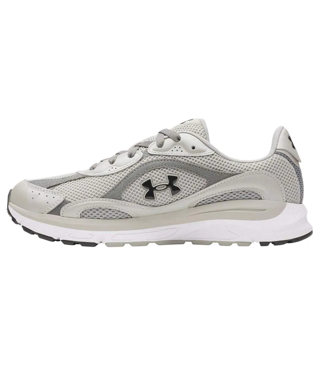 Mens Tech Athletic Leather Trainers Grey Black Under Armour-2