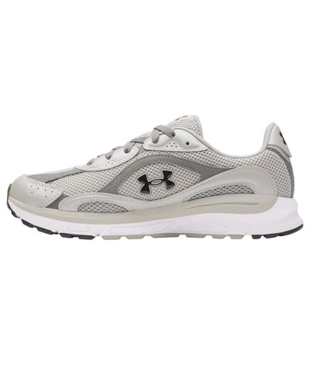 Mens Tech Athletic Leather Trainers Grey Black Under Armour