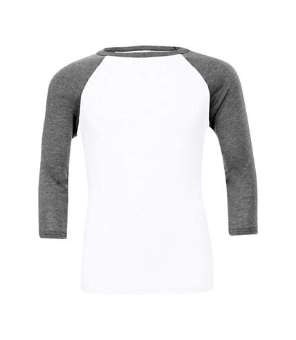 Bella + Canvas Unisex Adult Triblend 3/4 Sleeve Baseball T-Shirt (White/Deep Heather) - UTRW9083