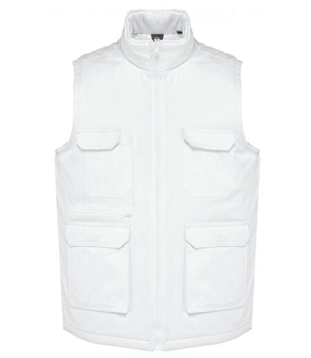 Gilet multipoches rembourré sans manches - Unisexe - WK607 - blanc