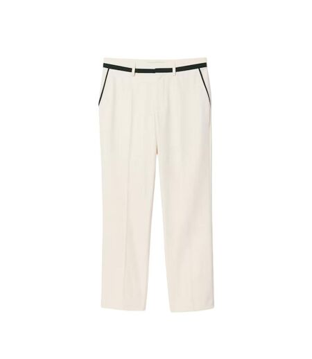 Mens Straight Suit Trousers Cream Lacoste