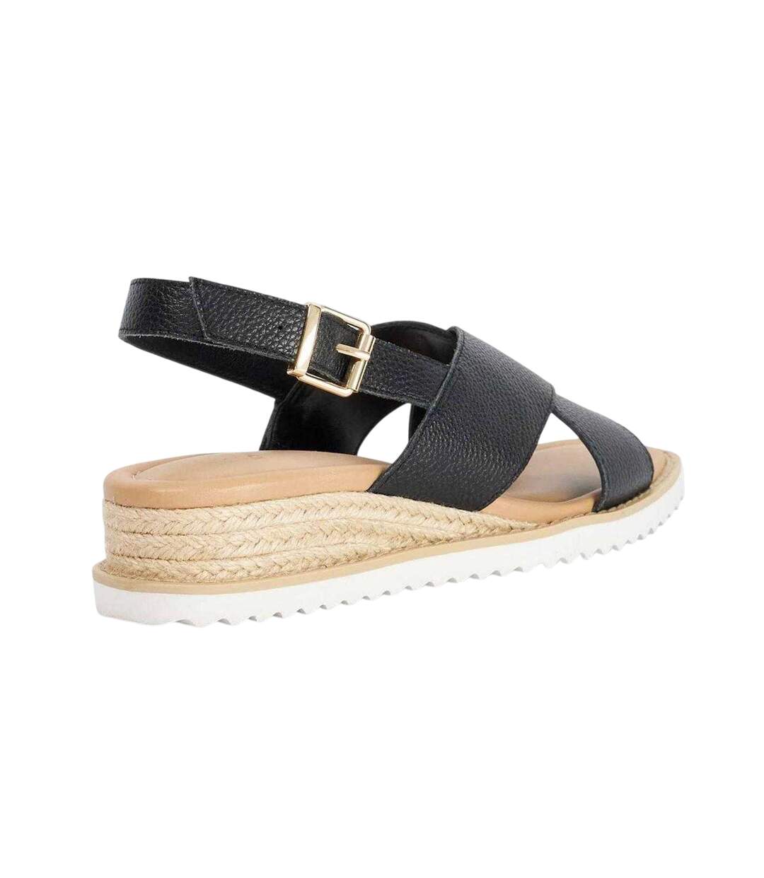 Womens/ladies Lemesos Leather Flat Sandals Black Dune London-2