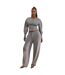 Womens/ladies Relaxed Fit Puff Sleeve Cardigan Grey Mars The Label-4