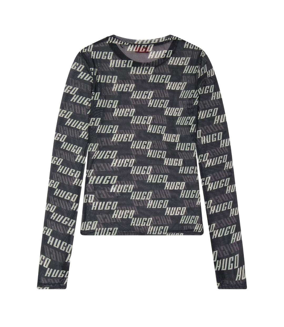 Womens/ladies Lettering Slim Long-sleeved T-shirt Brown Hugo-2