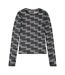 Womens/ladies Lettering Slim Long-sleeved T-shirt Brown Hugo-2