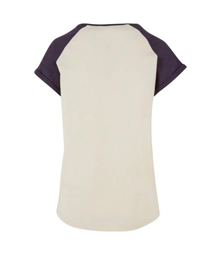T-shirt Manches Raglan Motif/style Contrasté Femme Sable Blanc Violet Foncé Urban Classics