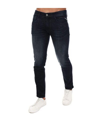 Mens Anbass Stretch Slim Jeans Dark Blue Replay