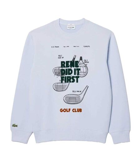 Unisex Adult Motif Pique Relaxed Fit Sweatshirt Blue Lacoste