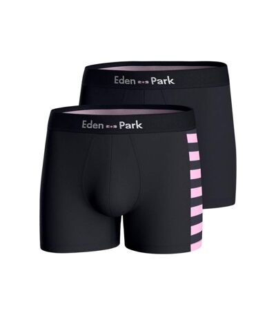 EDEN PARK Lot de 2 Boxers Homme Coton DUOSTRIP Rose Marine