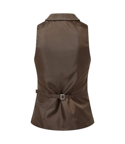 Premier Womens/Ladies Herringbone Vest (Brown) - UTPC5581