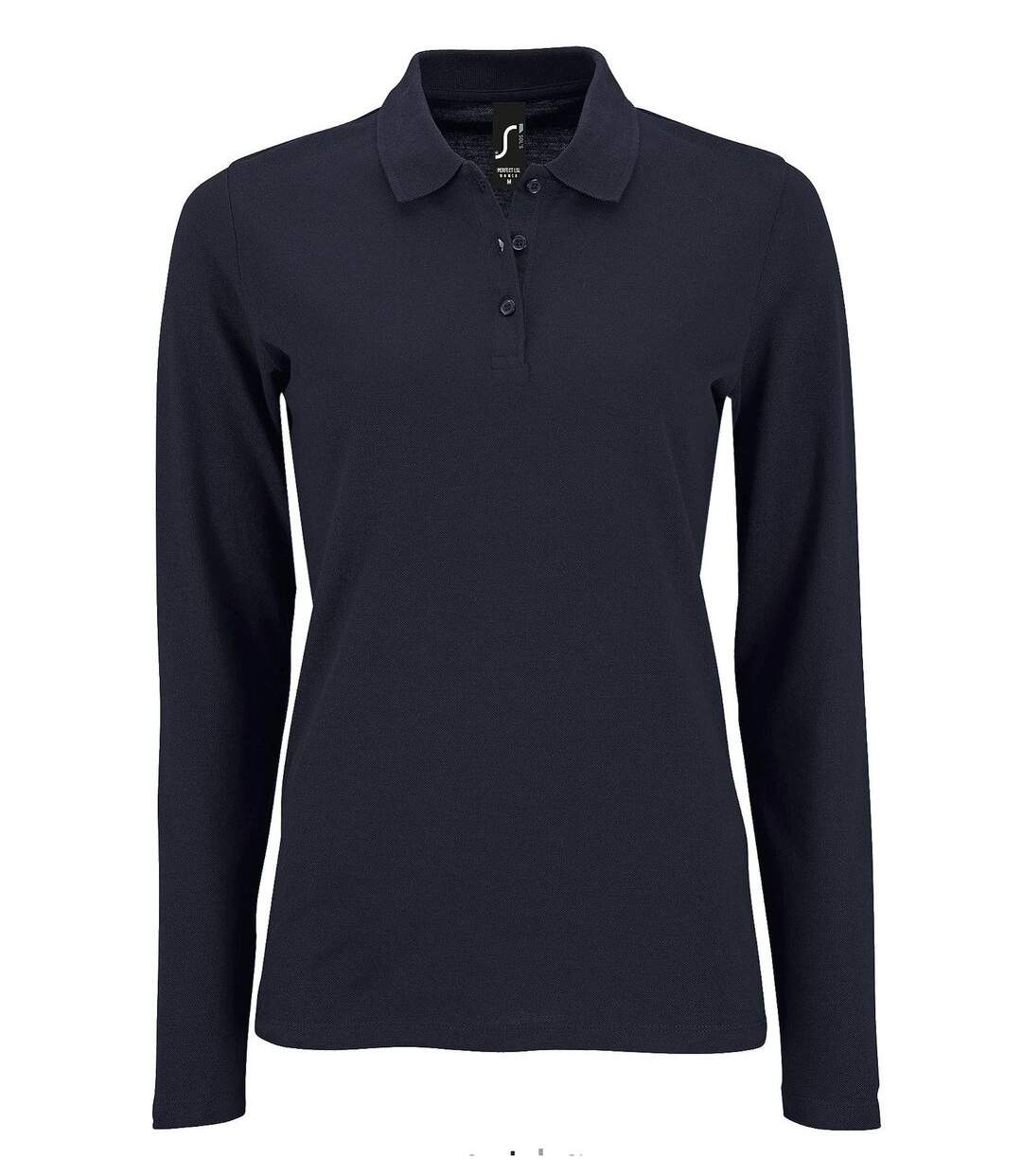 Polo manches longues - Femme - 02083 - bleu marine