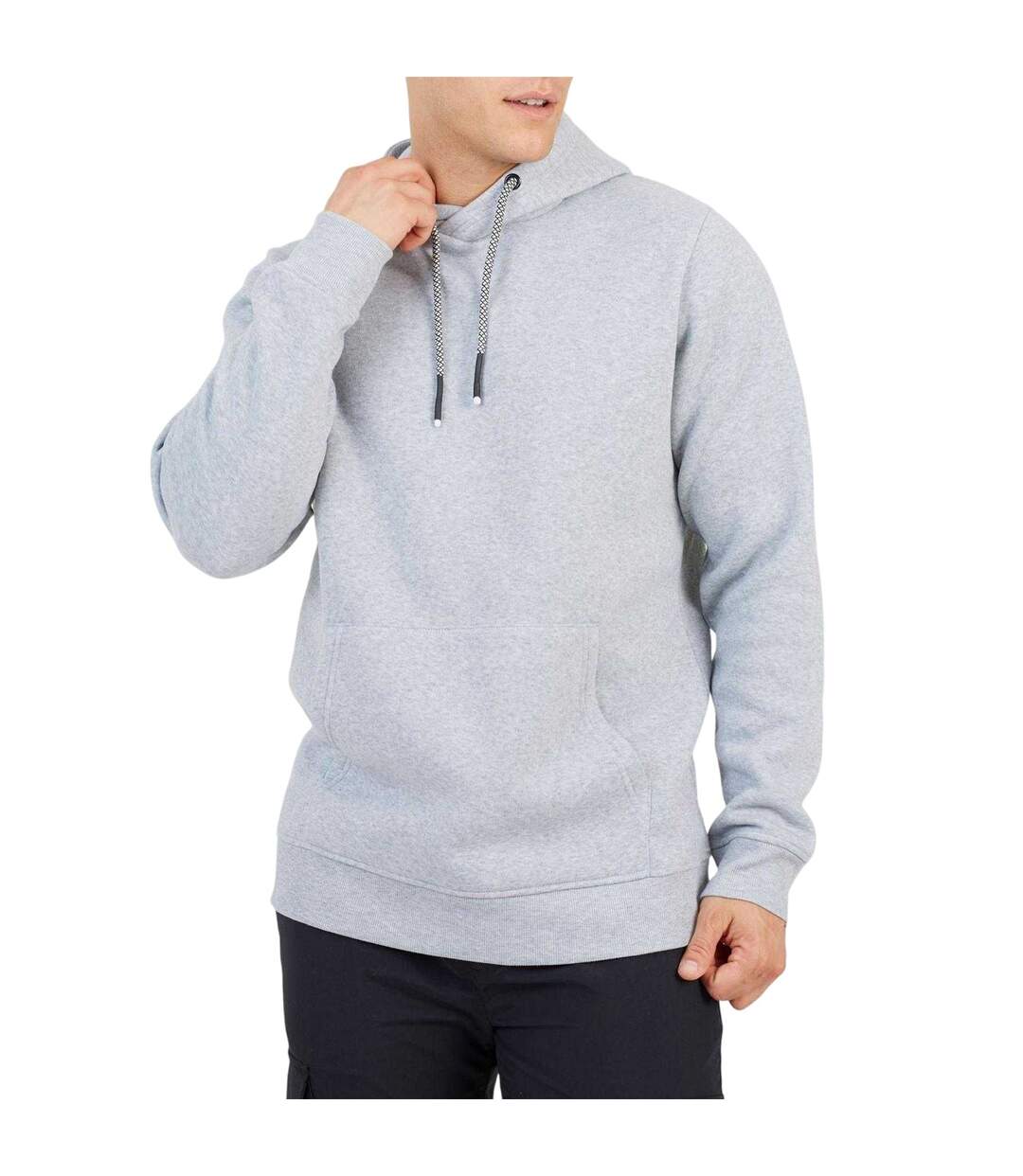 Mens Crossover Regular Hoodie Light Grey Marl Brave Soul-2