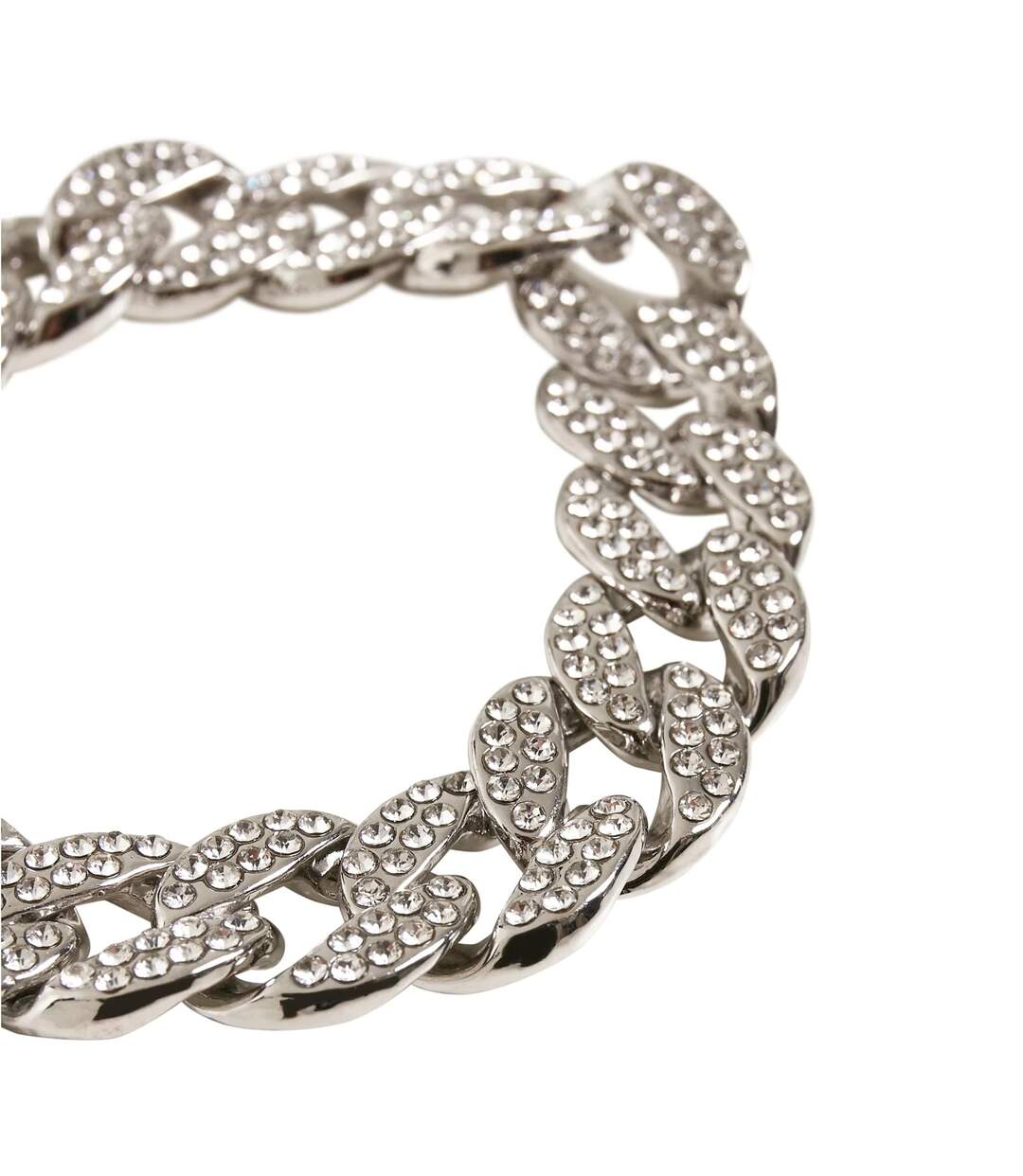Heavy Encrusted Necklace One Size Silver Urban Classics-3
