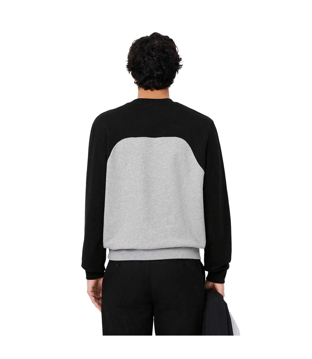 Sweat Motif/style Blocs De Couleurs Homme Gris Noir Lacoste-3