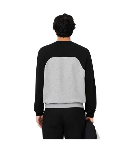 Sweat Motif/style Blocs De Couleurs Homme Gris Noir Lacoste