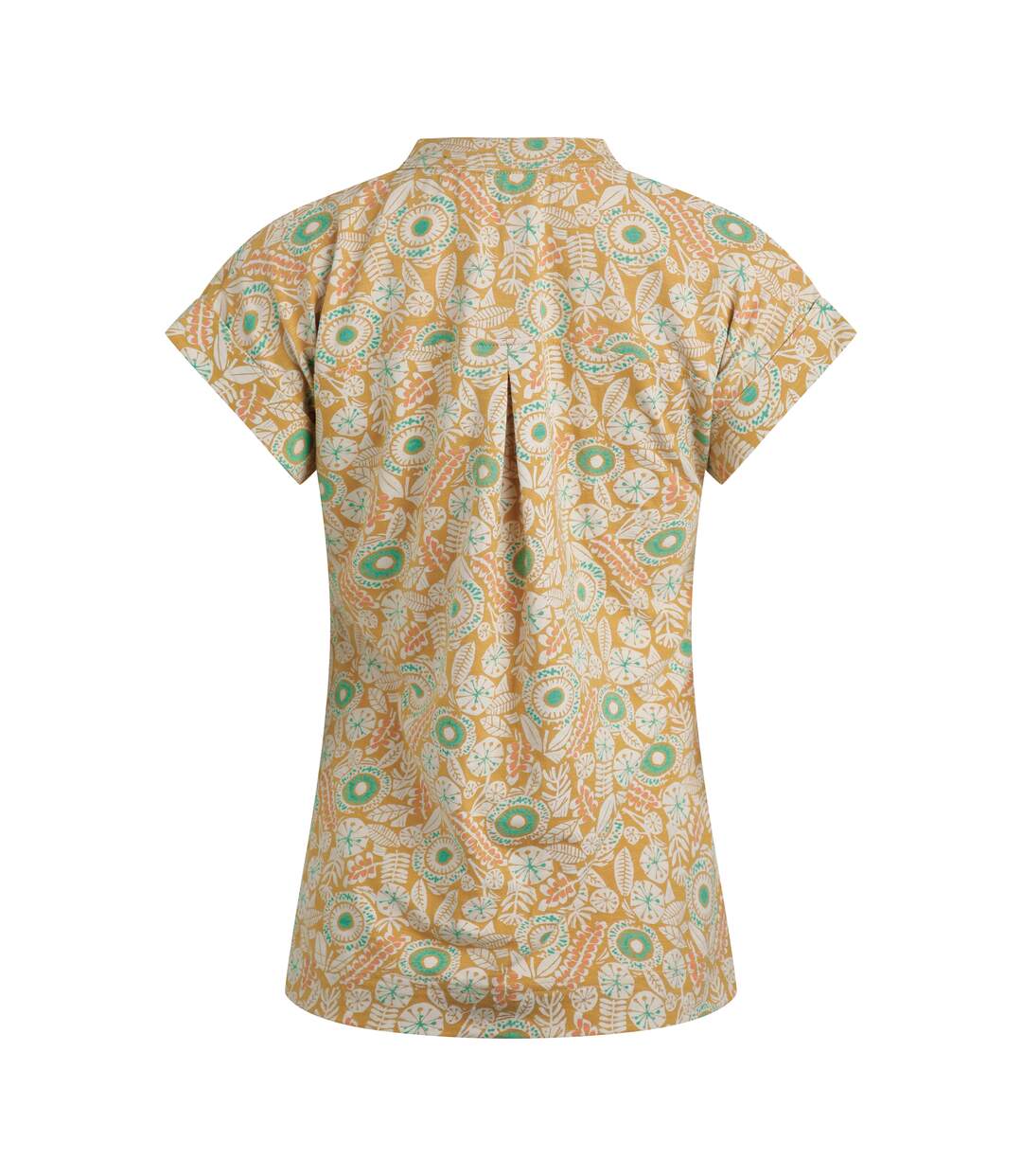 Womens/ladies alia printed jersey top deep amber Weird Fish-2