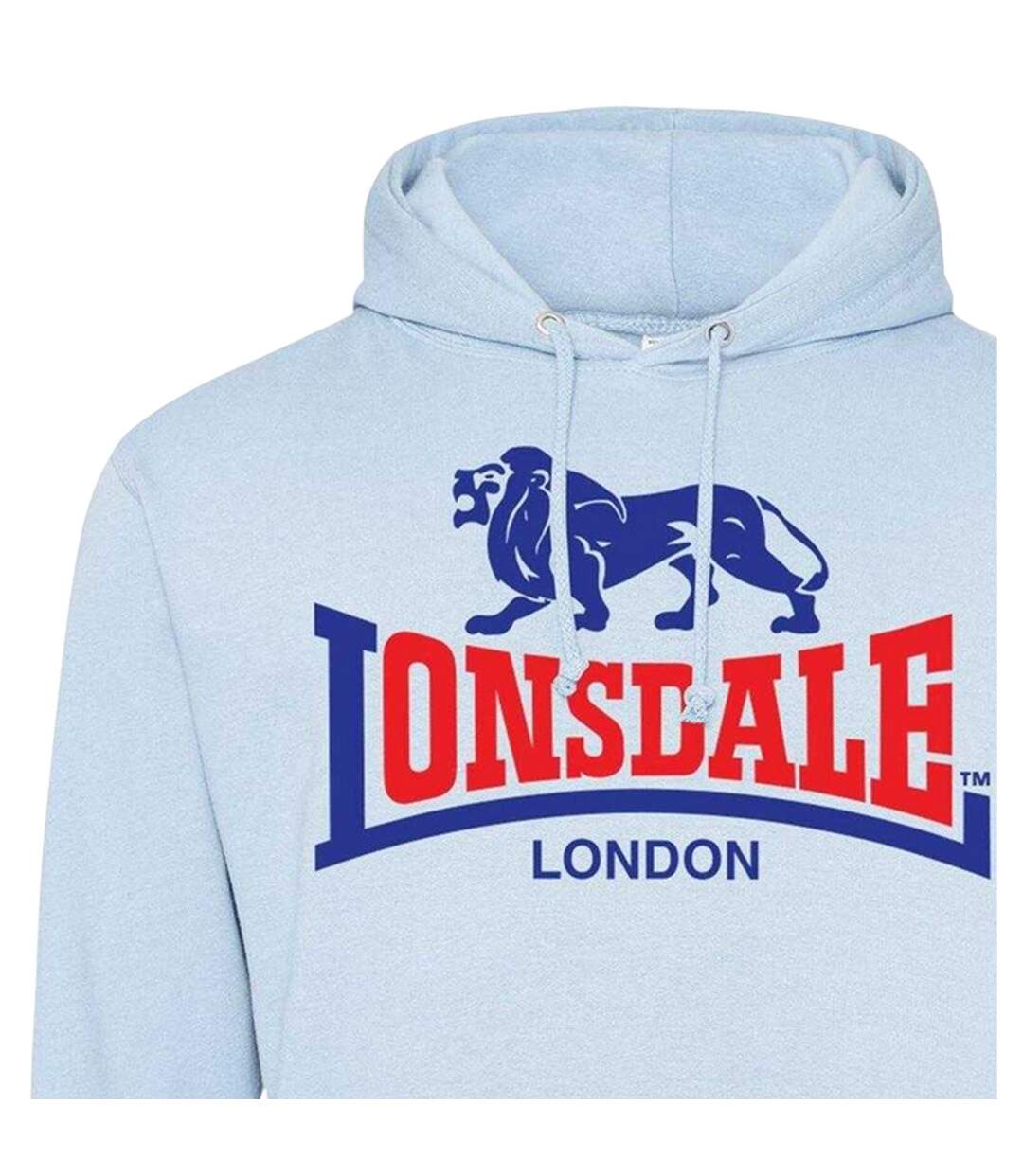 Mens Logo Pullover Hoodie Sky Blue Lonsdale-4