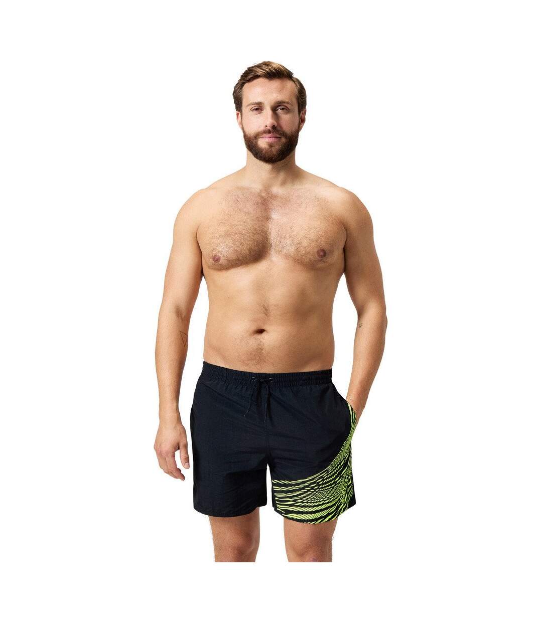 Short De Bain Medley Homme Noir Jaune Speedo-1