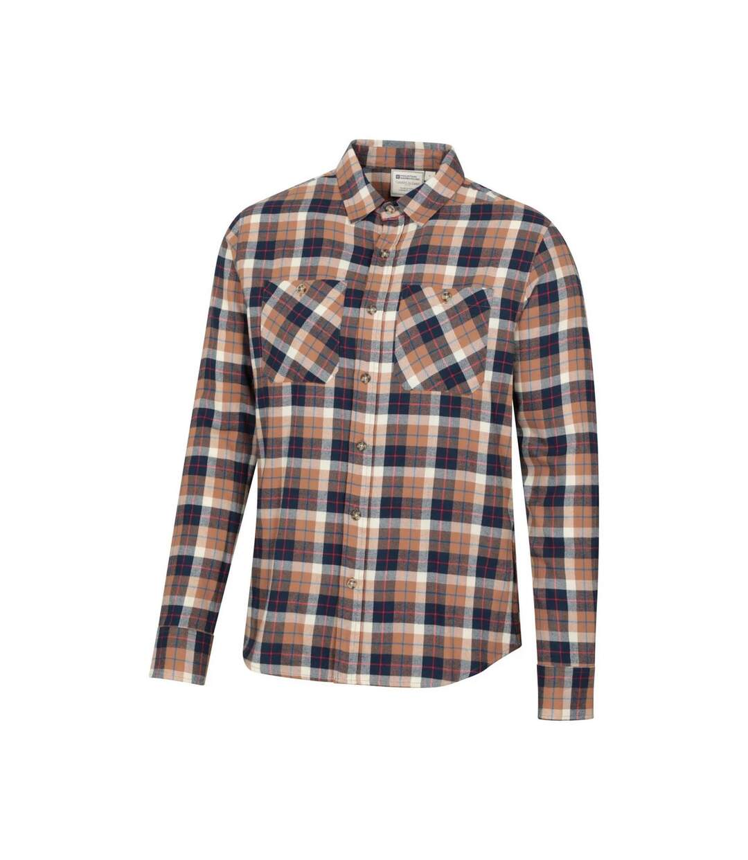 Mens Maine Flannel Long-sleeved Shirt Tan Mountain Warehouse-3