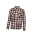 Mens Maine Flannel Long-sleeved Shirt Tan Mountain Warehouse-3