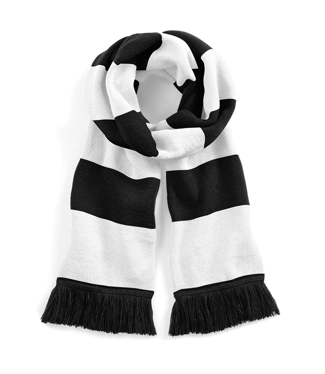 Echarpe Varsity Adulte Taille Unique Noir Blanc Beechfield-1