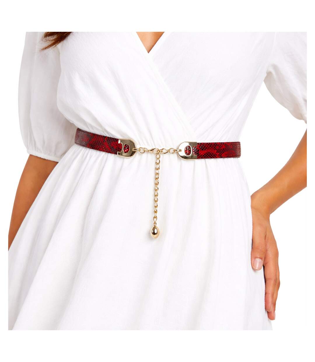 Ceinture femme fine – élégante aspect lézard-1