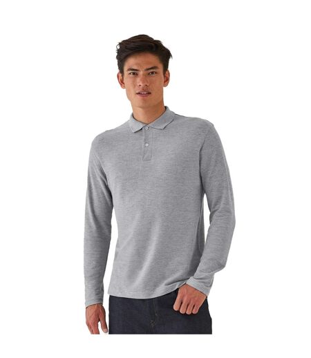 Polo Manches Longues Id.001 Homme Gris Chiné B&C